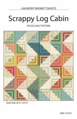 Scrappy Log Cabin Quilt Pattern - Laundry Basket Quilts LBQ-1123-P, Modern Log Cabin Quilt Pattern