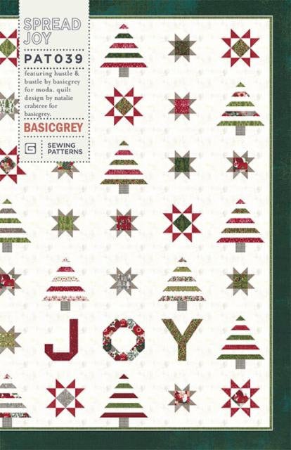 Spread Joy Quilt Pattern - BasicGrey PAT039, Christmas Trees Quilt Pattern, Christmas Sampler Quilt Pattern, Christmas Themed Pattern