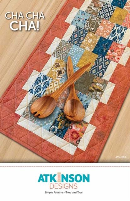 Cha Cha Cha Table Runner and Place Mat Pattern - Atkinson Designs ATK-207, Easy Table Runner Pattern, Charm Square Friendly Runner Pattern
