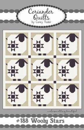 Wooly Stars Quilt Pattern - Coriander Quilts CQP188, Fat Quarter Friendly Sheep Themed Quilt Pattern, Star Quilt Pattern