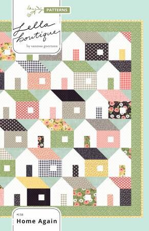 Home Again Quilt Pattern - Lella Boutique 158, Houses Quilt Pattern, Home Quilt Pattern, Fat Eighty Friendly Quilt Pattern