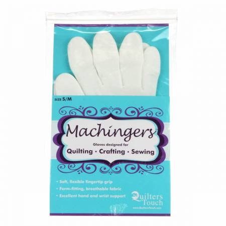 Machingers Quilting Gloves Small Medium - Quilter's Touch 0209G-S, Free Motion Quilting Gloves, Non-Slip Quilting Gloves