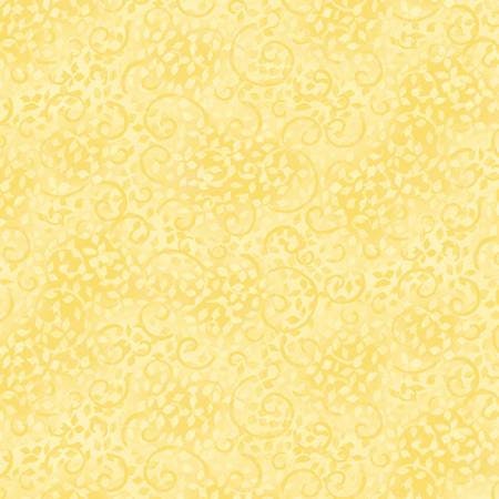 Light Yellow Scroll Fabric - 23" REMNANT CUT - Wilmington Prints Essential Basics 26035-500, Yellow Blender Fabric, Yellow Tonal Fabric
