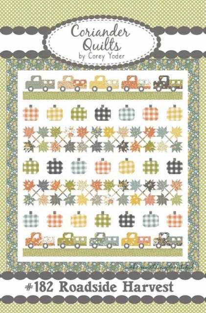 Roadside Harvest Quilt Pattern - Corey Yoder Coriander Quilts 182, Fall Themed Quilt Pattern, Fat Eighth Friendly Fall Quilt Pattern