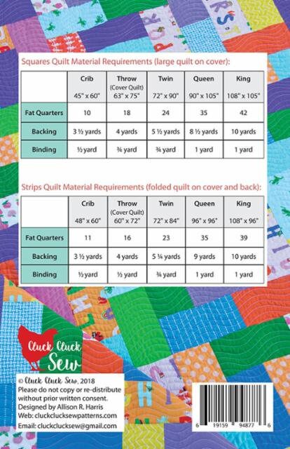 Fat Quarter Friday Quilt Pattern - Cluck Cluck Sew CCS177, Two Easy Fat Quarter Quilt Patterns with Multiple Size Options