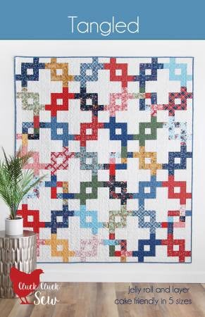Tangled Quilt Pattern - Cluck Cluck Sew 206, Jelly Roll and Layer Cake Friendly Quilt Pattern, Strip Quilt Pattern, Five Sizes Included
