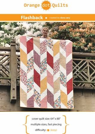 Flashback Quilt Pattern - Orange Dot Quilts 018, Easy Quilt Pattern in Multiple Sizes, Quilt Pattern for Large Print Fabrics