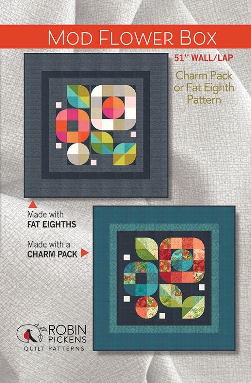 Mod Flower Box Quilt Pattern, Robin Pickens #RPQP-MFB138, Precut Friendly Quilt Pattern in Two Sizes, Modern Quilt Pattern