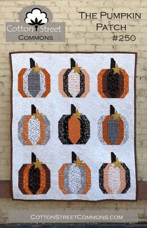 The Pumpkin Patch Quilt Pattern - Cotton Street Commons 250, Fat Quarter Fall Pumpkin Quilt Pattern, Scrap Friendly Pumpkin Quilt Pattern