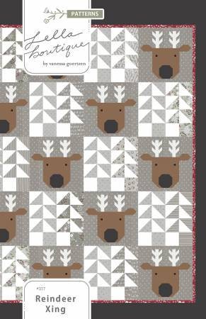 Reindeer Xing Quilt Pattern - Lella Boutique 217, Christmas Reindeer Quilt Pattern, Fat Quarter Friendly Christmas Quilt Pattern