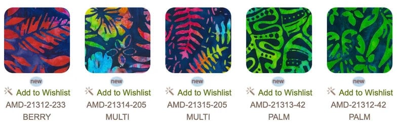 Totally Tropical Batik Charm Squares 2022 New Colors - Robert Kaufman Fabrics CHS-1063-42, Tropical Colors Batik Charm Pack
