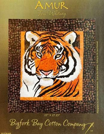 Amur Tiger Pattern by Toni Whitney Design A09TW, Tiger Applique Quilt Pattern, Tiger Art Quilt Pattern, Raw Edge Applique Quilt Pattern