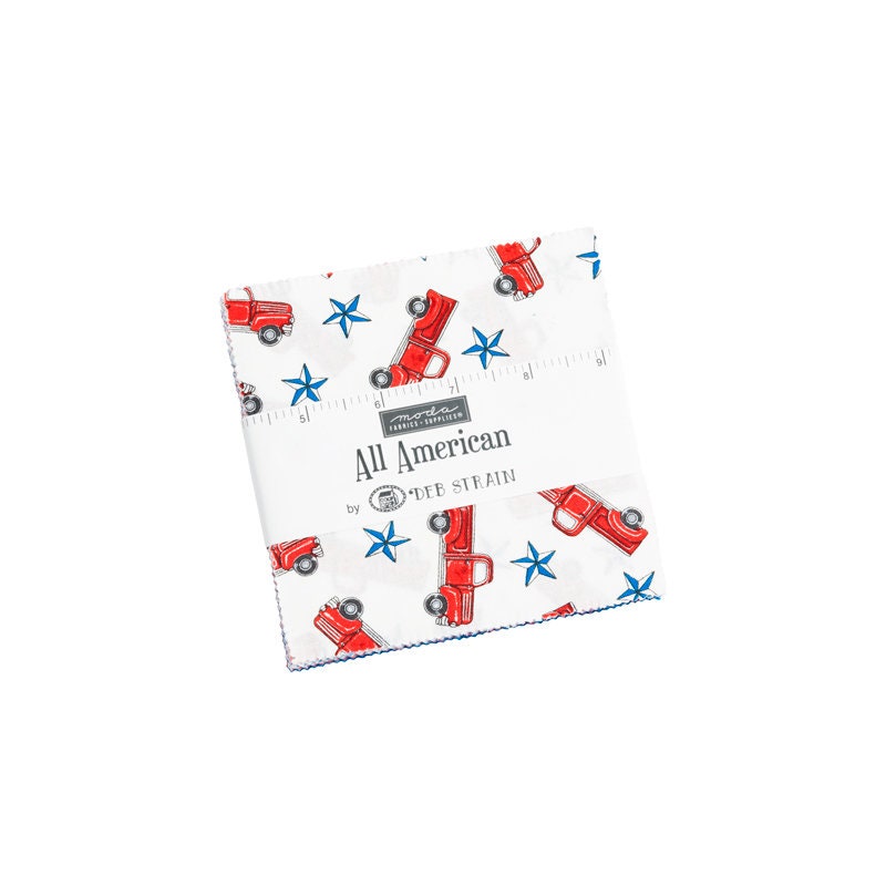 All American Charm Pack - Moda 56020PP, 42 5" Squares, Patriotic Charm Pack, Red White Blue Charm Pack, 4th of July Charm