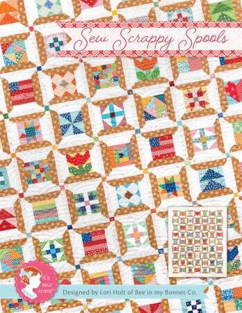 Sew Scrappy Spools Quilt Pattern - It's Sew Emma ISE-259, Spools Quilt Pattern, Sampler Quilt Pattern, Sewing Themed Quilt Pattern
