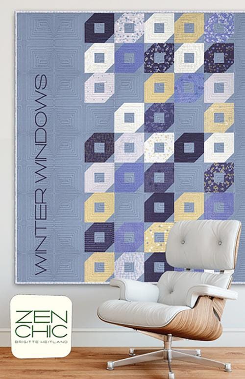 Winter Windows Quilt Pattern - Zen Chic WWQP, Modern Layer Cake Quilt Pattern, Geometric Quilt Pattern, Easy Beginner Modern Quilt Pattern