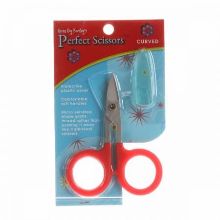 Perfect Curved Scissors by Karen Kay Buckley KB003 - 3 3/4 inch Curved Micro Serrated Blade, Right or Left Hand Sewing Scissors
