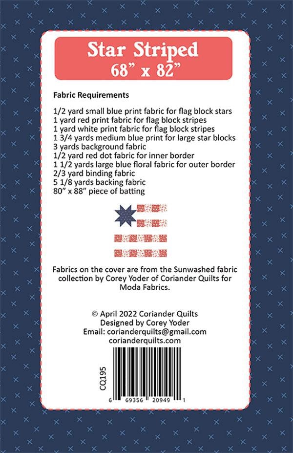 Star Striped Quilt Pattern - Coriander Quilts CQP195, Star Themed Quilt Pattern, Modern Star Quilt Pattern