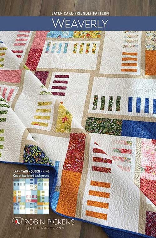 Weaverly Quilt Pattern - Robin Pickens RPQP-W146, Layer Cake and Fat Quarter Friendly Quilt Pattern in 4 Size Options
