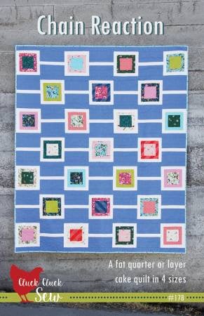 Chain Reaction Quilt Pattern - Cluck Cluck Sew CCS178, Fat Quarter or Layer Cake Friendly Quilt Pattern in Four Sizes, Easy Quilt Pattern