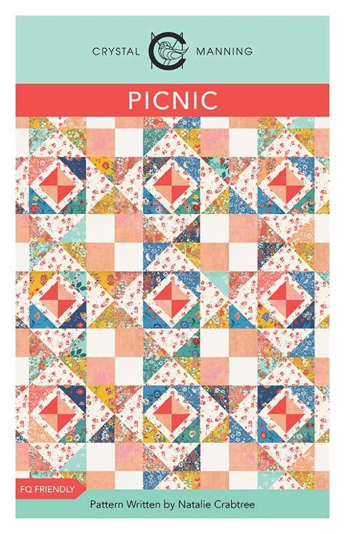 Picnic Quilt Pattern - Crystal Manning CMA 876, Fat Quarter Friendly Quilt Pattern, Lady Bird Quilt Pattern, Scrappy Quilt Pattern