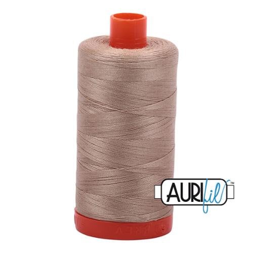 Aurifil 2326 Sand Mako 50 wt Egyptian Cotton Thread - 1422 yds - Large Spool Egyptian Cotton Sewing and Quilting Thread