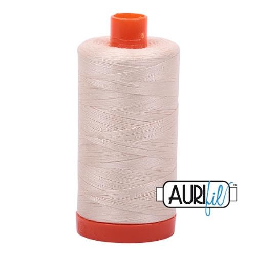 Aurifil 2000 Light Sand Mako 50 wt Egyptian Cotton Thread - 1422 yds - Large Spool Egyptian Cotton Sewing and Quilting Thread