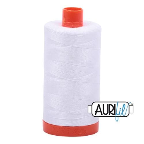 Aurifil 2024 White Mako 50 wt Egyptian Cotton Thread - 1422 yds - Large Spool Egyptian Cotton Sewing and Quilting Thread