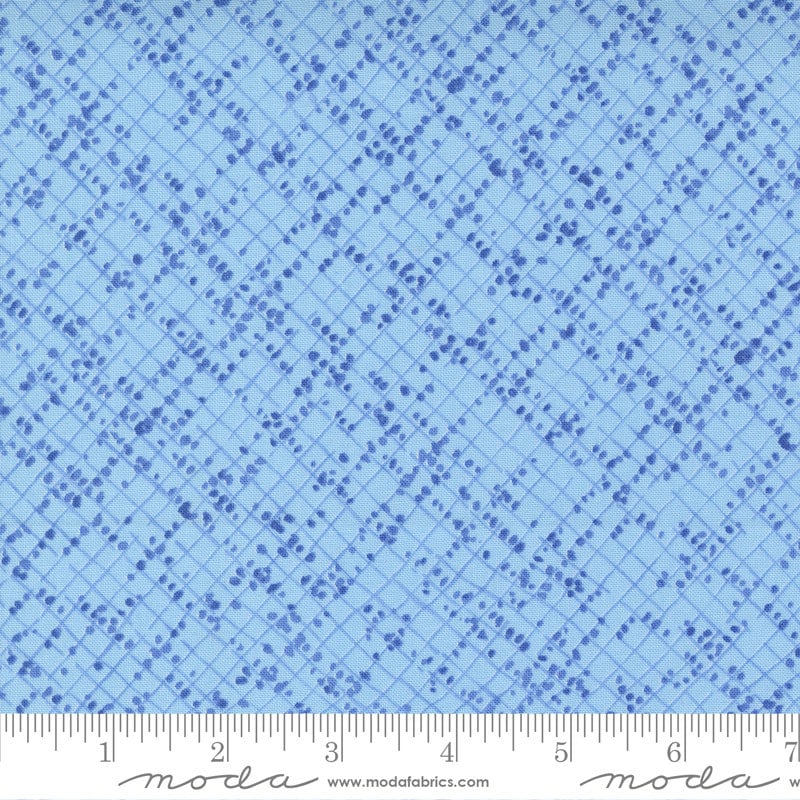Wild Blossoms Blotted Graph Paper Mist Blender Fabric Moda 48737-23, Light Blue Blender Fabric By the Yard