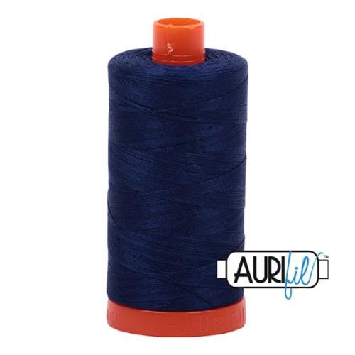 Aurifil 2784 Dark Navy Blue Mako 50 wt Egyptian Cotton Thread - 1422 yds - Large Spool Egyptian Cotton Sewing and Quilting Thread