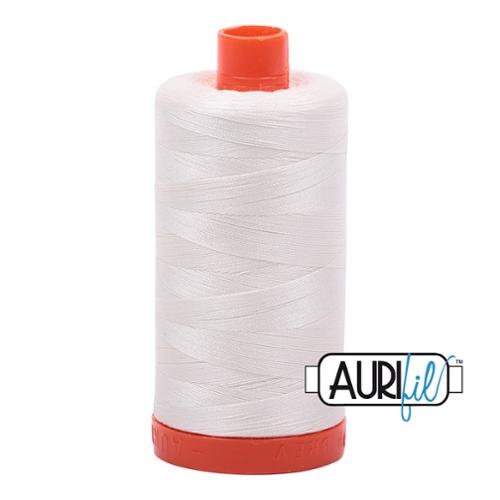 Aurifil 2026 Chalk Mako 50 wt Egyptian Cotton Thread - 1422 yds - Large Spool Egyptian Cotton Sewing and Quilting Thread