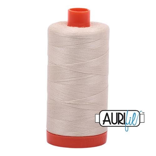 Aurifil 2310 Light Beige Mako 50 wt Egyptian Cotton Thread - 1422 yds - Large Spool Egyptian Cotton Sewing and Quilting Thread