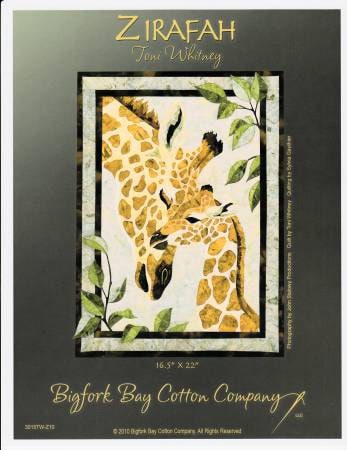 Zirafah Giraffe Art Quilt Pattern by Toni Whitney Design 3015TW, Raw Edge Fusible Applique Giraffe Art Quilt Pattern