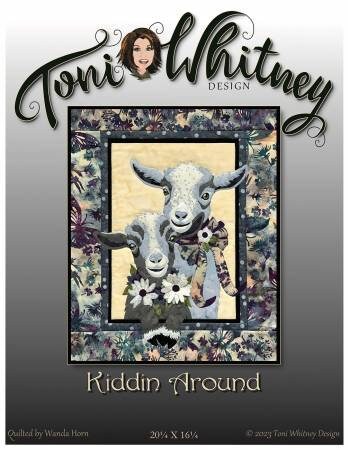 Kiddin Around Pattern by Toni Whitney Design KA042TW, Applique Quilt Pattern, Baby Goats Applique Art Quilt Pattern