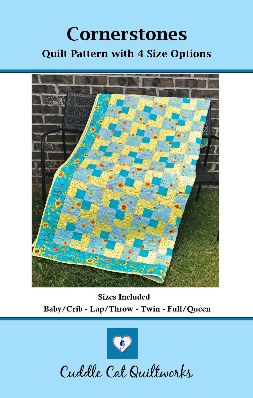 Front cover of Cornerstones quilt pattern.