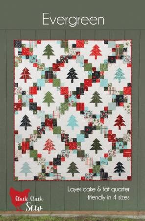 Evergreen Quilt Pattern - Cluck Cluck Sew CCS215, Christmas Tree Quilt Pattern, Layer Cake and Fat Quarter Friendly Christmas Quilt Pattern