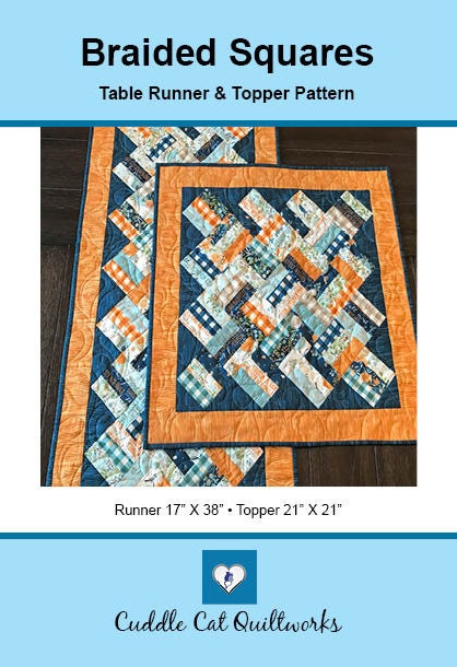 Braided Squares table runner and topper pattern front cover