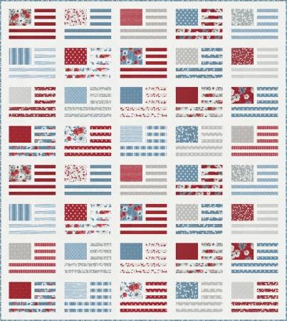 Miss Americana Quilt Pattern - Lella Boutique LB225, Patriotic Quilt Pattern - American Flag Quilt Pattern - Americana Quilt Pattern