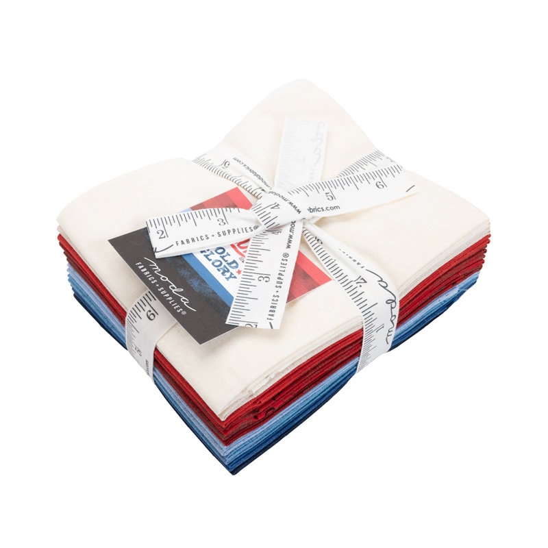 Moda Grunge Old Glory Fat Quarter Bundle 10pc - Moda 30150ABOG, Patriotic Fat Quarter Bundle, Red White & Blue Fat Quarters