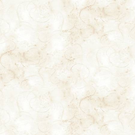 Painter's Swirls Aged White Fabric - Riley Blake Designs C680R-AGEDWH, Cream Vintage Look Fabric, Cream Blender Fabric by the Yard
