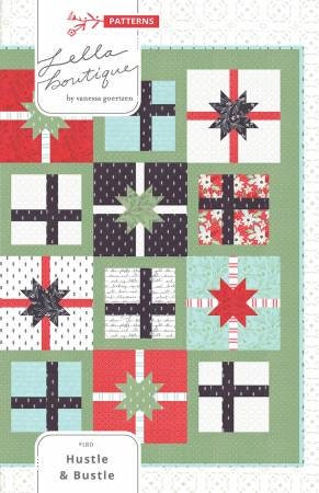 Hustle & Bustle Quilt Pattern - Lella Boutique LB180, Fat Quarter Friendly Christmas Presents Quilt Pattern