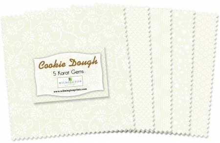 Wilmington Prints Cookie Dough - 5 Karat Gems Charm Pack Q507-15-507, Cream on Cream Fabric Charm Pack, Cream Blender Pre Cut Fabric