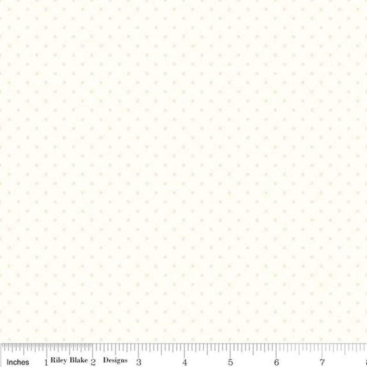 Swiss Dots Cream on Cream Fabric - Riley Blake Designs C600R-01CREA, Cream Dot Fabric, Cream Blender Fabric By the Yard