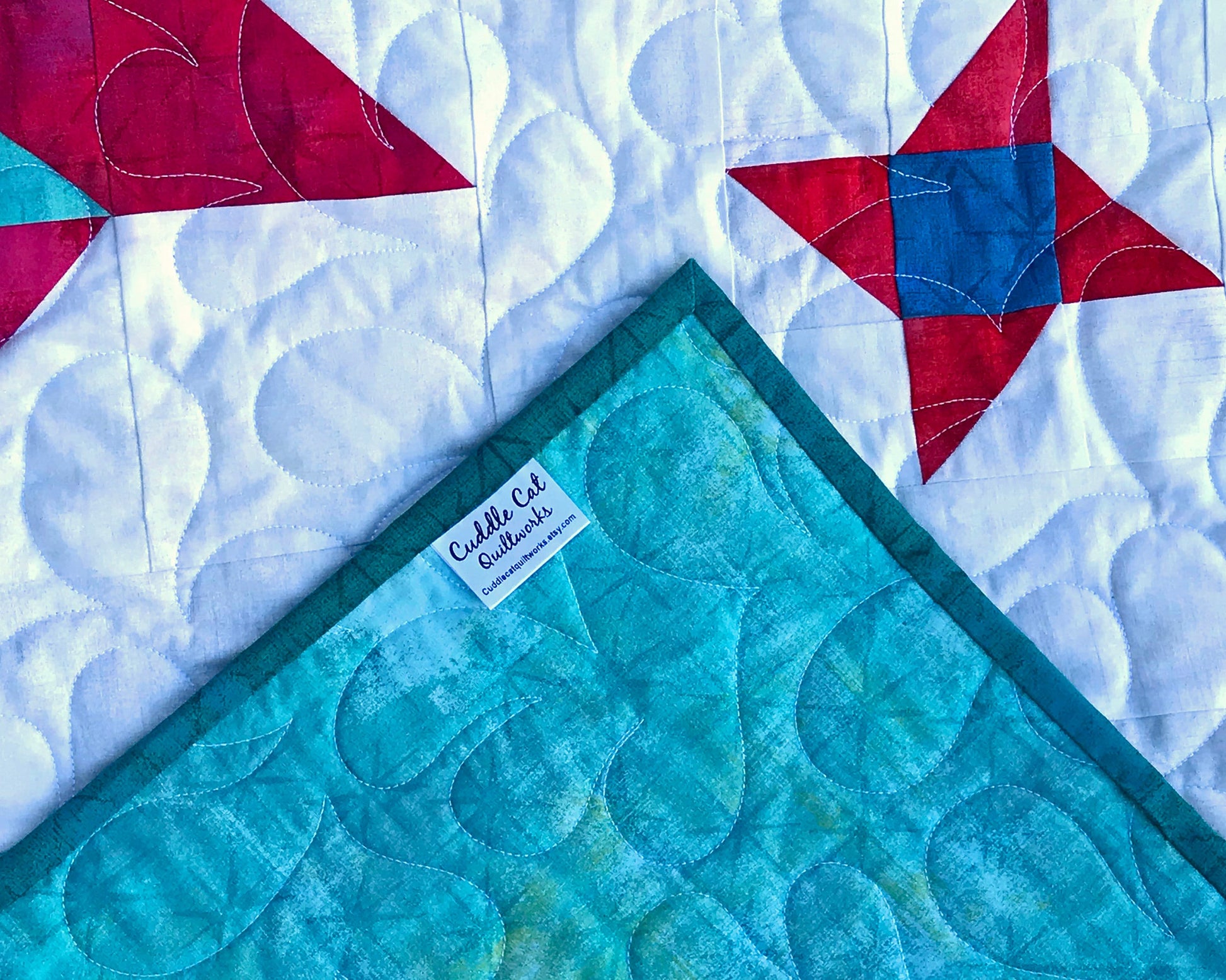 Modern Star Sampler Handmade Quilt, Star Themed Modern Throw Quilt, Quilt for Sale 59" X 71"