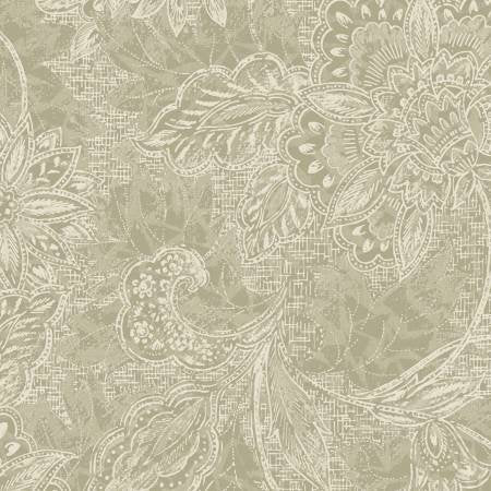 118" Tan Shadows Jacquard Tea Dye Wide Quilt Backing Fabric - Oasis Fabrics 1830805, Light Tan Floral Wide Quilt Backing Fabric By the Yard