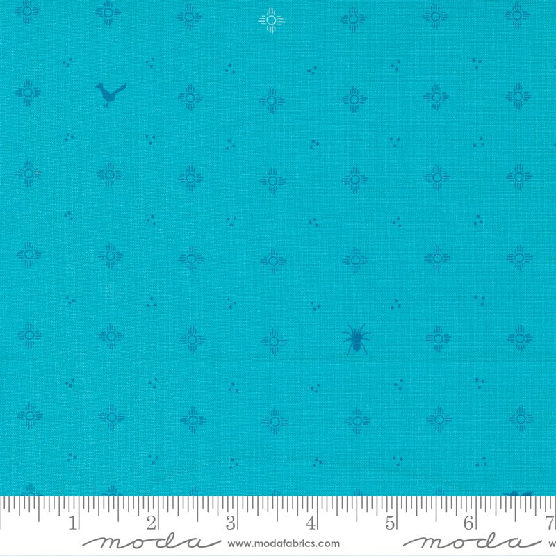Land of Enchantment Zia Turquoise Blender Fabric - Moda 45035-25, Fabric, Southwestern Turquoise Blender Fabric By the Yard