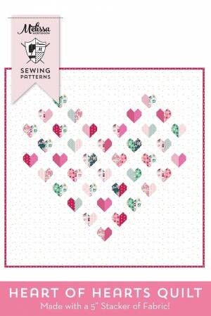 Heart of Hearts Quilt Pattern - Melissa Mortenson PDC4618, Heart Quilt Pattern, Charm Pack Friendly Heart Quilt Pattern