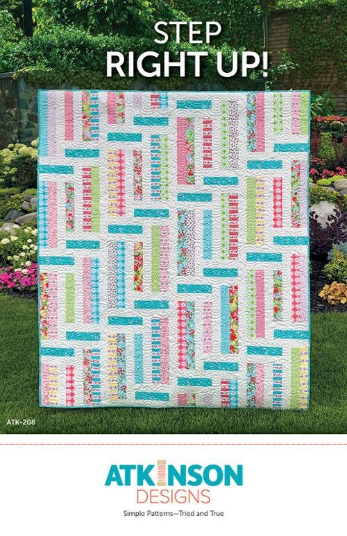 Step Right Up Quilt Pattern in Three Sizes - Atkinson Designs ATK-208, Fat Quarter Friendly Pattern, Multi Size Quilt Pattern