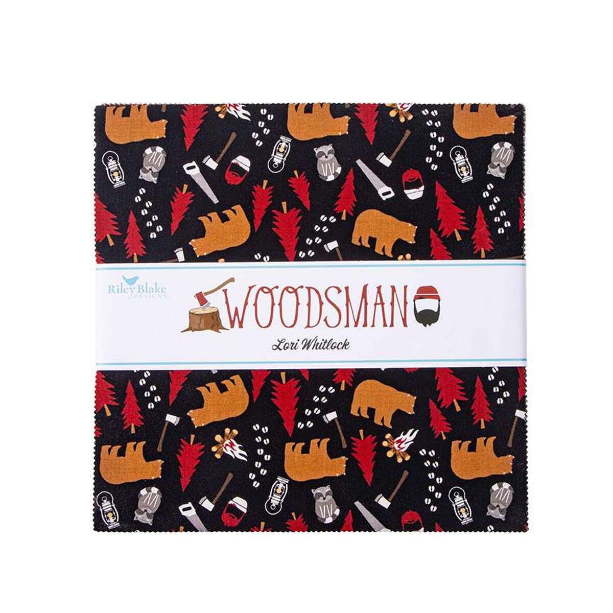 Woodsman 10" Stacker Layer Cake - Riley Blake Designs 10-13760-42, Outdoors Themed Fabric Layer Cake, Masculine Themed Forest Layer Cake
