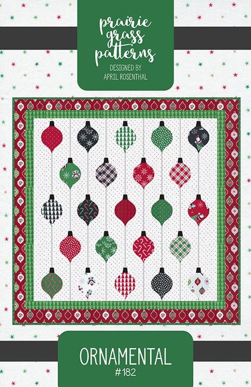 Ornamental Christmas Quilt Pattern - Prairie Grass Patterns PGP182, Charm Pack Friendly Christmas Ornaments Quilt Pattern