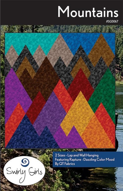 Mountains Quilt Pattern - Swirly Girls SGD067, Fat Quarter Friendly Wall Hanging or Lap Quilt Pattern
